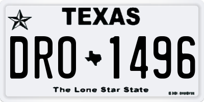 TX license plate DRO1496