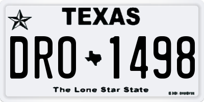 TX license plate DRO1498