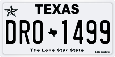 TX license plate DRO1499