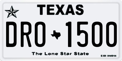 TX license plate DRO1500