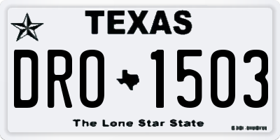 TX license plate DRO1503