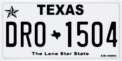 TX license plate DRO1504