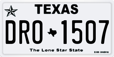 TX license plate DRO1507
