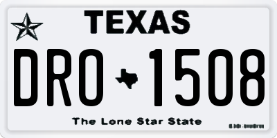 TX license plate DRO1508