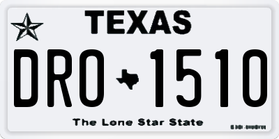 TX license plate DRO1510