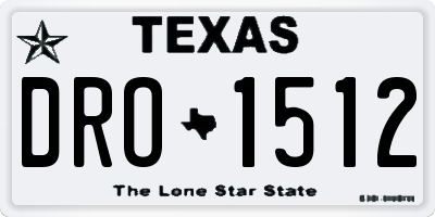 TX license plate DRO1512