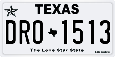 TX license plate DRO1513