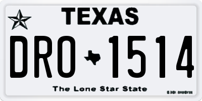 TX license plate DRO1514