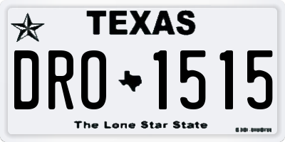 TX license plate DRO1515