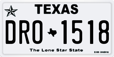 TX license plate DRO1518