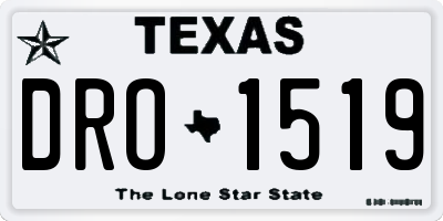 TX license plate DRO1519