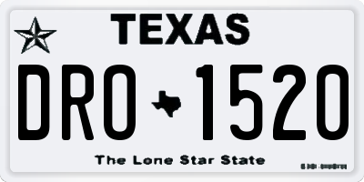 TX license plate DRO1520
