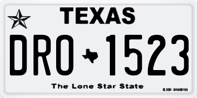 TX license plate DRO1523