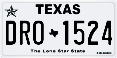 TX license plate DRO1524