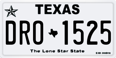 TX license plate DRO1525