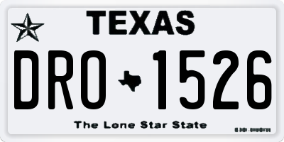 TX license plate DRO1526