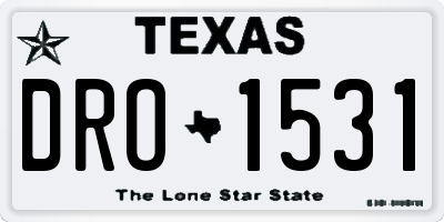 TX license plate DRO1531