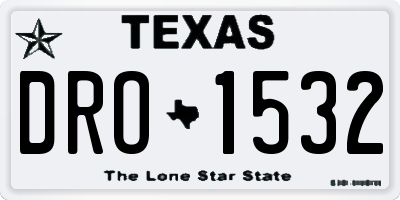 TX license plate DRO1532