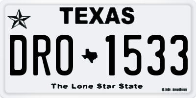 TX license plate DRO1533