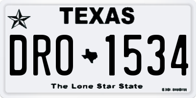 TX license plate DRO1534