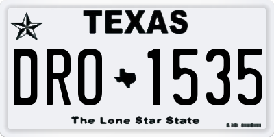 TX license plate DRO1535