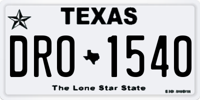 TX license plate DRO1540