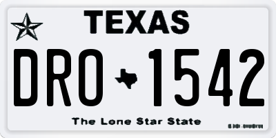 TX license plate DRO1542