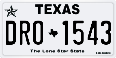 TX license plate DRO1543