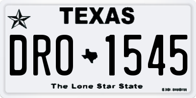 TX license plate DRO1545
