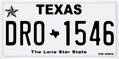 TX license plate DRO1546
