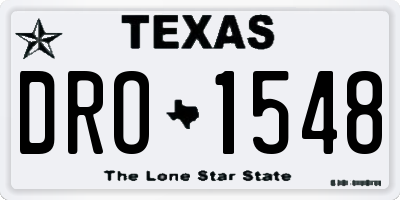 TX license plate DRO1548