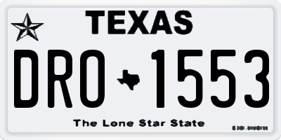 TX license plate DRO1553