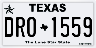 TX license plate DRO1559