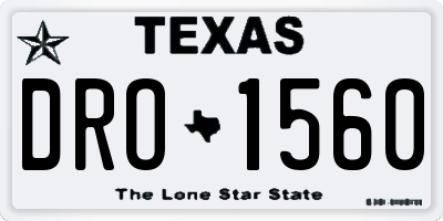 TX license plate DRO1560