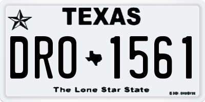 TX license plate DRO1561