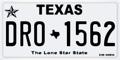 TX license plate DRO1562
