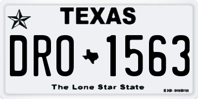 TX license plate DRO1563