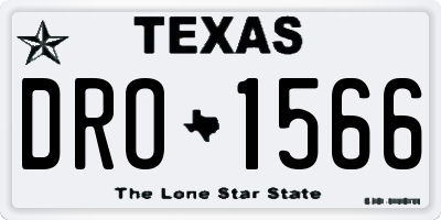 TX license plate DRO1566