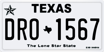 TX license plate DRO1567
