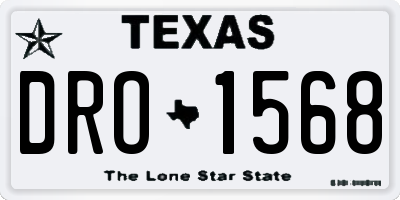 TX license plate DRO1568