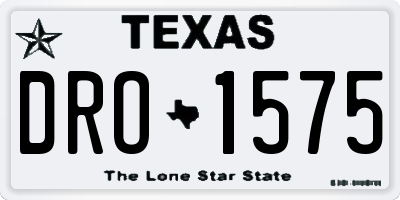TX license plate DRO1575