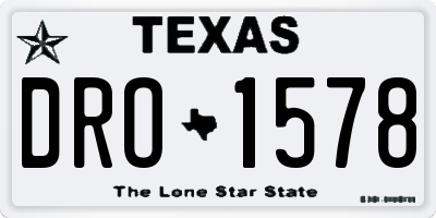 TX license plate DRO1578