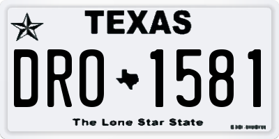 TX license plate DRO1581