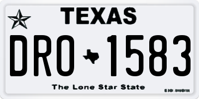 TX license plate DRO1583