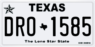 TX license plate DRO1585