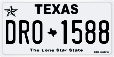 TX license plate DRO1588