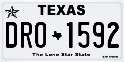 TX license plate DRO1592