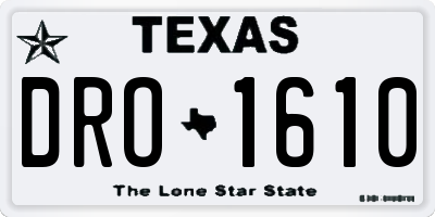 TX license plate DRO1610