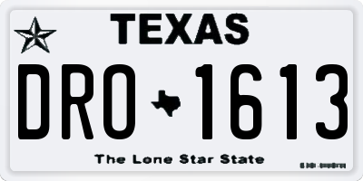 TX license plate DRO1613