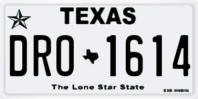 TX license plate DRO1614
